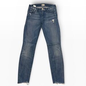 Mother The Looker Hillbilly Heart Skinny Jeans Low Rise Fray Hem USA‎ Size 26
